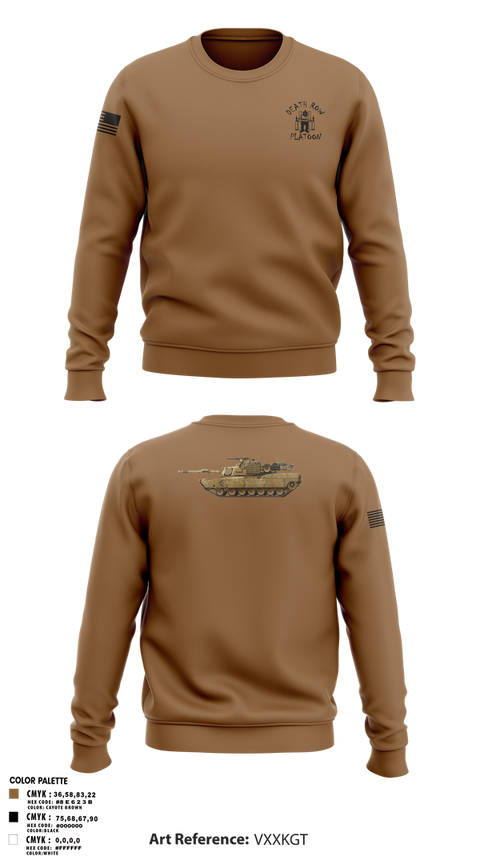 Crew Neck Sweatshirt, Death Row Platoon, Tomahawk Troop, 5/4 CAV, 2ABCT, 1ID, , Teamtime, Team time, sublimation, custom sports apparel, team uniforms, spirit wear, spiritwear, sports uniforms, custom shirts, team store, custom team store, fundraiser sports, apparel fundraiser