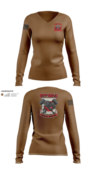 Womens Long Sleeve Vneck Shirt, 571st CEC-A, , Teamtime, Team time, sublimation, custom sports apparel, team uniforms, spirit wear, spiritwear, sports uniforms, custom shirts, team store, custom team store, fundraiser sports, apparel fundraiser