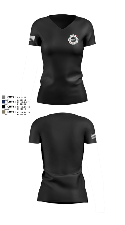 Camp dick fire & rescue Women's Short Sleeve V-neck Shirt - 120