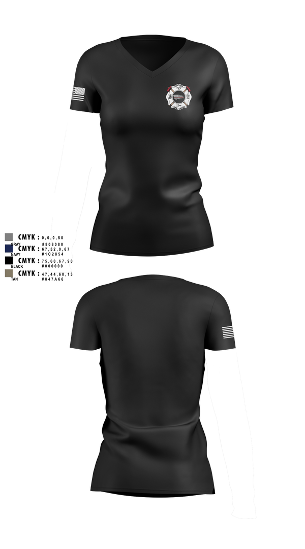 Womens Short Sleeve Vneck Shirt, Camp, Fire Department, Teamtime, Team time, sublimation, custom sports apparel, team uniforms, spirit wear, spiritwear, sports uniforms, custom shirts, team store, custom team store, fundraiser sports, apparel fundraiser