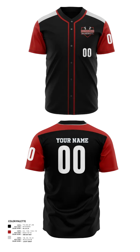 Full Button Baseball Jersey, Oklahoma Roughnecks, Baseball, Teamtime, Team time, sublimation, custom sports apparel, team uniforms, spirit wear, spiritwear, sports uniforms, custom shirts, team store, custom team store, fundraiser sports, apparel fundraiser