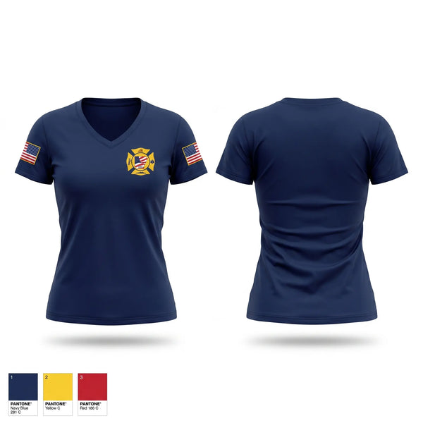 Womens Short Sleeve Vneck Shirt, Lake Hamilton Fire Rescue, Fire Department, Teamtime, Team time, sublimation, custom sports apparel, team uniforms, spirit wear, spiritwear, sports uniforms, custom shirts, team store, custom team store, fundraiser sports, apparel fundraiser