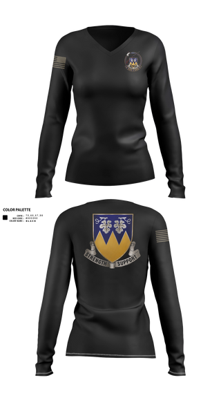 Womens Long Sleeve Vneck Shirt, 513th Transportation Company, Army, Teamtime, Team time, sublimation, custom sports apparel, team uniforms, spirit wear, spiritwear, sports uniforms, custom shirts, team store, custom team store, fundraiser sports, apparel fundraiser