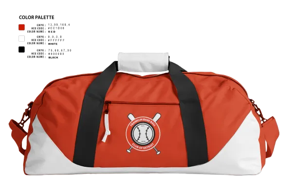 Duffle Bag, Franklin base ball club, Baseball, Teamtime, Team time, sublimation, custom sports apparel, team uniforms, spirit wear, spiritwear, sports uniforms, custom shirts, team store, custom team store, fundraiser sports, apparel fundraiser