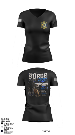 Womens Short Sleeve Vneck Shirt, South Carolina Police K9 Association, Police, Teamtime, Team time, sublimation, custom sports apparel, team uniforms, spirit wear, spiritwear, sports uniforms, custom shirts, team store, custom team store, fundraiser sports, apparel fundraiser