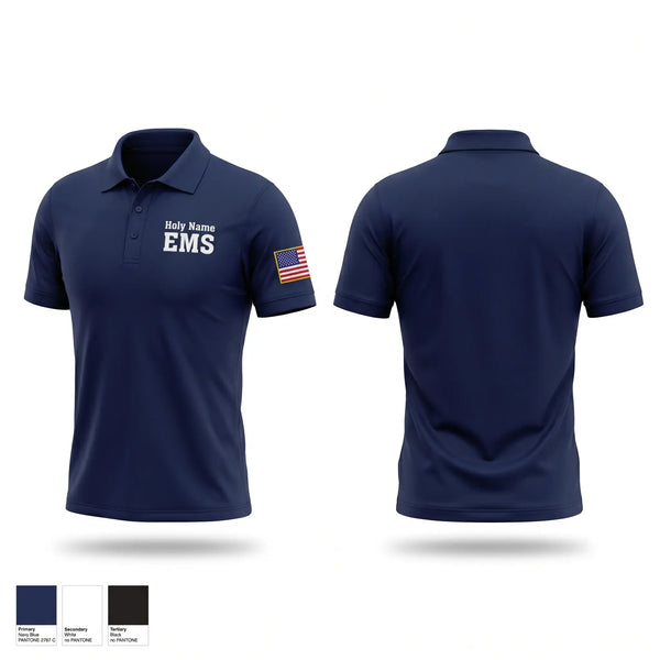 Short Sleeve Performance Polo, Holy Name EMS, EMS/EMT, Teamtime, Team time, sublimation, custom sports apparel, team uniforms, spirit wear, spiritwear, sports uniforms, custom shirts, team store, custom team store, fundraiser sports, apparel fundraiser