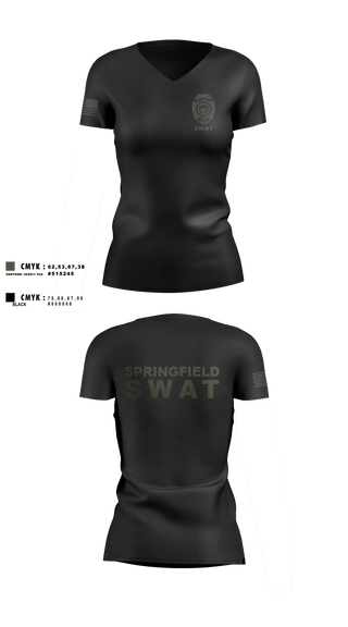 Womens Short Sleeve Vneck Shirt, Springfield Ohio SWAT, Police, Teamtime, Team time, sublimation, custom sports apparel, team uniforms, spirit wear, spiritwear, sports uniforms, custom shirts, team store, custom team store, fundraiser sports, apparel fundraiser