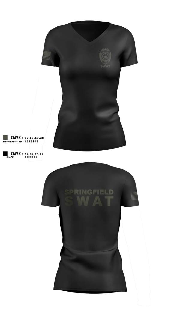 Womens Short Sleeve Vneck Shirt, Springfield Ohio SWAT, Police, Teamtime, Team time, sublimation, custom sports apparel, team uniforms, spirit wear, spiritwear, sports uniforms, custom shirts, team store, custom team store, fundraiser sports, apparel fundraiser