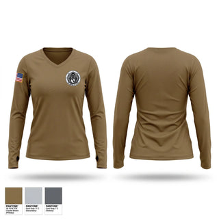 Womens Long Sleeve Vneck Shirt, Det 1, 67 COG, Air Force, Teamtime, Team time, sublimation, custom sports apparel, team uniforms, spirit wear, spiritwear, sports uniforms, custom shirts, team store, custom team store, fundraiser sports, apparel fundraiser