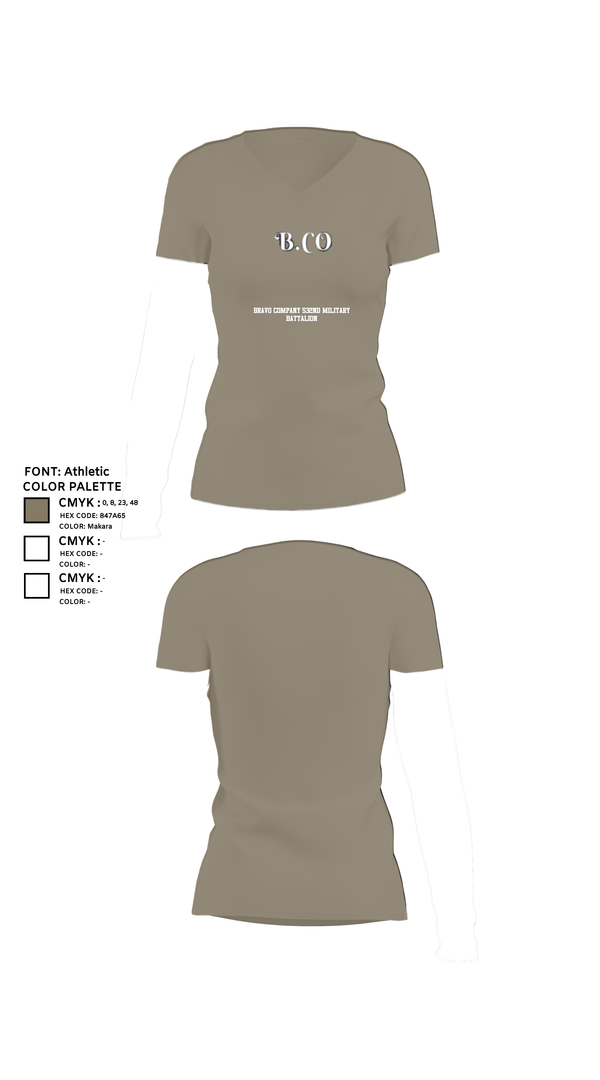 Womens Short Sleeve Vneck Shirt, Bravo Company 532ND Military Battalion, , Teamtime, Team time, sublimation, custom sports apparel, team uniforms, spirit wear, spiritwear, sports uniforms, custom shirts, team store, custom team store, fundraiser sports, apparel fundraiser