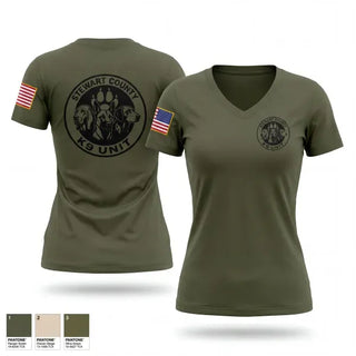 Womens Short Sleeve Vneck Shirt, Stewart County K9 Unit, Police, Teamtime, Team time, sublimation, custom sports apparel, team uniforms, spirit wear, spiritwear, sports uniforms, custom shirts, team store, custom team store, fundraiser sports, apparel fundraiser