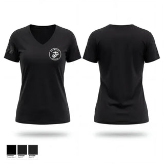 Womens Short Sleeve Vneck Shirt, KWHS MCJROTC, Marines, Teamtime, Team time, sublimation, custom sports apparel, team uniforms, spirit wear, spiritwear, sports uniforms, custom shirts, team store, custom team store, fundraiser sports, apparel fundraiser