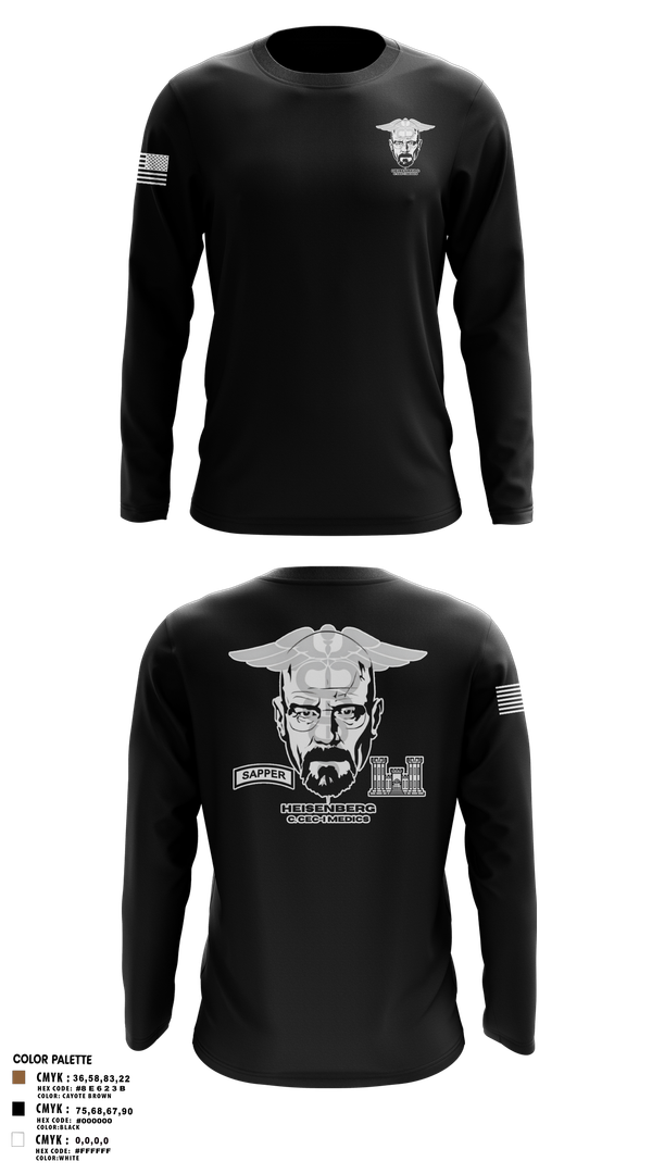 Long Sleeve Performance Shirt, Heisenberg’s, Army, Teamtime, Team time, sublimation, custom sports apparel, team uniforms, spirit wear, spiritwear, sports uniforms, custom shirts, team store, custom team store, fundraiser sports, apparel fundraiser