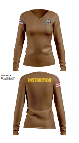 Womens Long Sleeve Vneck Shirt, NTTC Lackland, Navy, Teamtime, Team time, sublimation, custom sports apparel, team uniforms, spirit wear, spiritwear, sports uniforms, custom shirts, team store, custom team store, fundraiser sports, apparel fundraiser