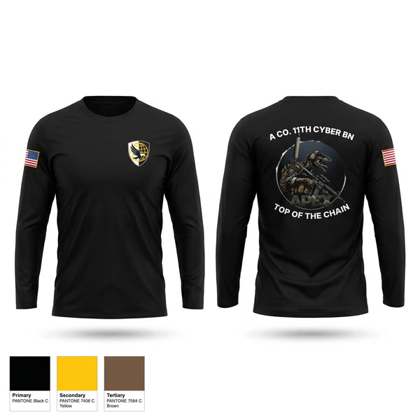Long Sleeve Performance Shirt, A Co. 11th Cyber Warfare BN, Army, Teamtime, Team time, sublimation, custom sports apparel, team uniforms, spirit wear, spiritwear, sports uniforms, custom shirts, team store, custom team store, fundraiser sports, apparel fundraiser