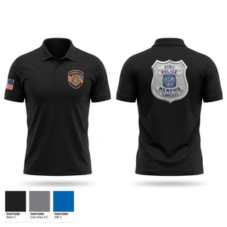 Short Sleeve Performance Polo, Crump Station (Memphis Police Department), Police, Teamtime, Team time, sublimation, custom sports apparel, team uniforms, spirit wear, spiritwear, sports uniforms, custom shirts, team store, custom team store, fundraiser sports, apparel fundraiser