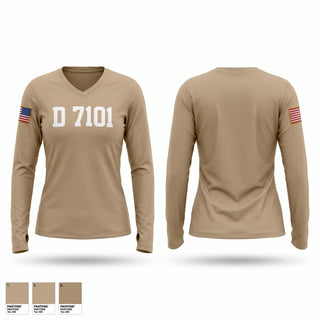 Womens Long Sleeve Vneck Shirt, D 7-101, Army, Teamtime, Team time, sublimation, custom sports apparel, team uniforms, spirit wear, spiritwear, sports uniforms, custom shirts, team store, custom team store, fundraiser sports, apparel fundraiser