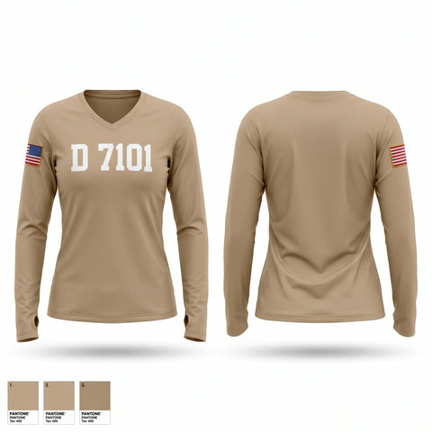 Womens Long Sleeve Vneck Shirt, D 7-101, Army, Teamtime, Team time, sublimation, custom sports apparel, team uniforms, spirit wear, spiritwear, sports uniforms, custom shirts, team store, custom team store, fundraiser sports, apparel fundraiser