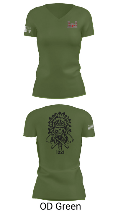 1221st Route Clearance Co. 10953211 Women's Short Sleeve V-neck Shirt - 46