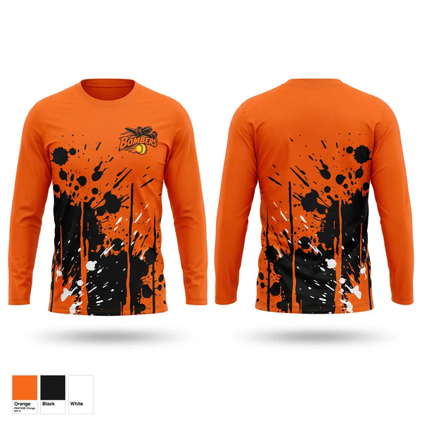 Long Sleeve Performance Shirt, Bombers, Softball, Teamtime, Team time, sublimation, custom sports apparel, team uniforms, spirit wear, spiritwear, sports uniforms, custom shirts, team store, custom team store, fundraiser sports, apparel fundraiser