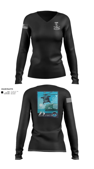 Womens Long Sleeve Vneck Shirt, HSC 25, Navy, Teamtime, Team time, sublimation, custom sports apparel, team uniforms, spirit wear, spiritwear, sports uniforms, custom shirts, team store, custom team store, fundraiser sports, apparel fundraiser