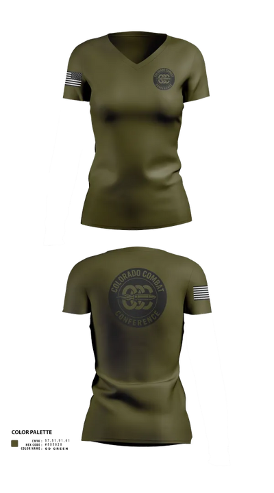 Colorado Combat Conference 90728248 Women's Short Sleeve V-neck Shirt - 22