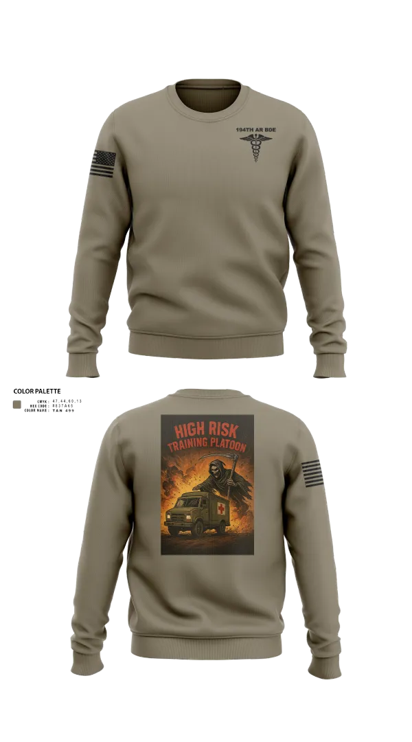 Crew Neck Sweatshirt, 194th AR BDE HRT Medics, Army, Teamtime, Team time, sublimation, custom sports apparel, team uniforms, spirit wear, spiritwear, sports uniforms, custom shirts, team store, custom team store, fundraiser sports, apparel fundraiser