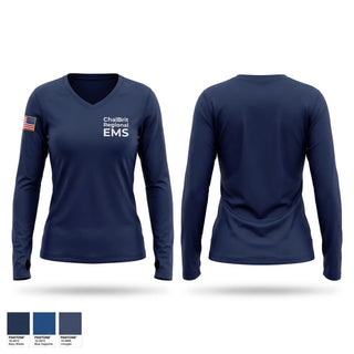 Womens Long Sleeve Vneck Shirt, Chal-Brit Regional EMS, EMS/EMT, Teamtime, Team time, sublimation, custom sports apparel, team uniforms, spirit wear, spiritwear, sports uniforms, custom shirts, team store, custom team store, fundraiser sports, apparel fundraiser