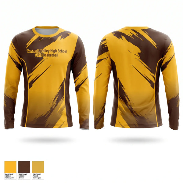 Long Sleeve Performance Shirt, Temecula Valley High School Girls Basketball, Women's Basketball, Teamtime, Team time, sublimation, custom sports apparel, team uniforms, spirit wear, spiritwear, sports uniforms, custom shirts, team store, custom team store, fundraiser sports, apparel fundraiser