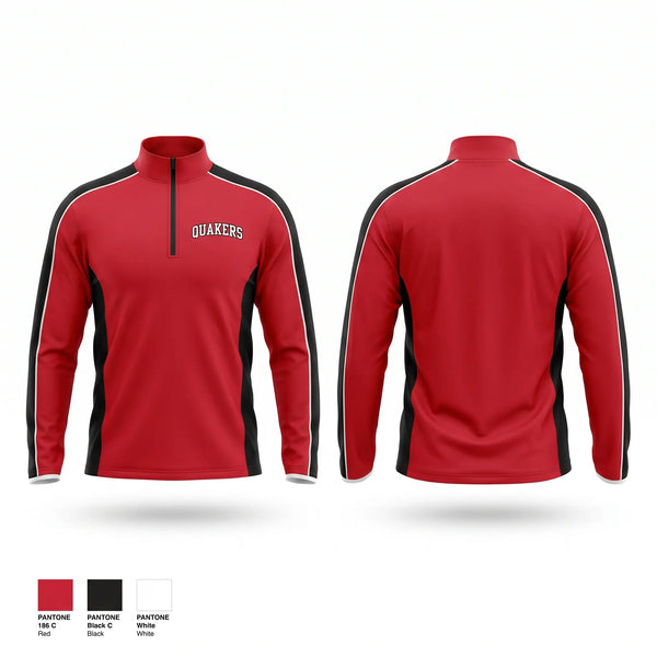 Quarter Zip Jacket, Quakers, Softball, Teamtime, Team time, sublimation, custom sports apparel, team uniforms, spirit wear, spiritwear, sports uniforms, custom shirts, team store, custom team store, fundraiser sports, apparel fundraiser