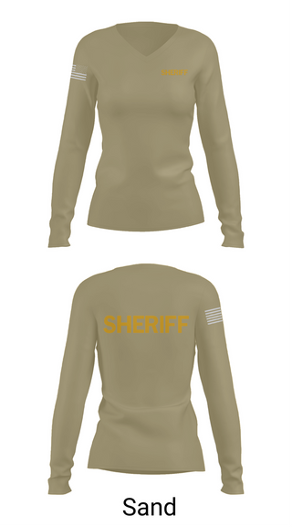 Womens Long Sleeve Vneck Shirt, Dorchester County Sheriffs office, , Teamtime, Team time, sublimation, custom sports apparel, team uniforms, spirit wear, spiritwear, sports uniforms, custom shirts, team store, custom team store, fundraiser sports, apparel fundraiser