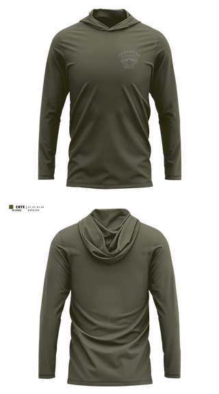 Long Sleeve Performance Shirt with hood, Pasadena PD SWAT, Police, Teamtime, Team time, sublimation, custom sports apparel, team uniforms, spirit wear, spiritwear, sports uniforms, custom shirts, team store, custom team store, fundraiser sports, apparel fundraiser