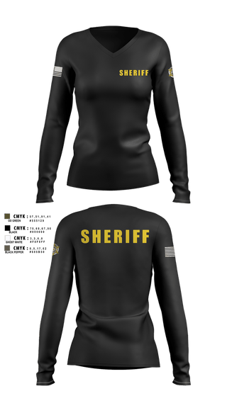 Womens Long Sleeve Vneck Shirt, JEFFERSON COUNTY SHERIFFS OFFICE, Police, Teamtime, Team time, sublimation, custom sports apparel, team uniforms, spirit wear, spiritwear, sports uniforms, custom shirts, team store, custom team store, fundraiser sports, apparel fundraiser