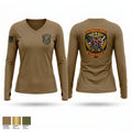 338th MED BDE 31574442 Women's Long Sleeve V-neck Shirt - 1