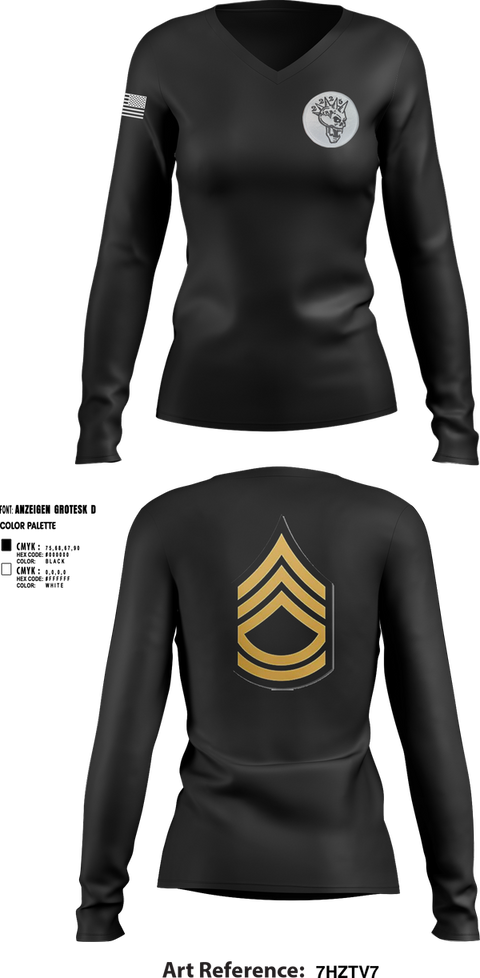 Womens Long Sleeve Vneck Shirt, 2225th MRBC, , Teamtime, Team time, sublimation, custom sports apparel, team uniforms, spirit wear, spiritwear, sports uniforms, custom shirts, team store, custom team store, fundraiser sports, apparel fundraiser