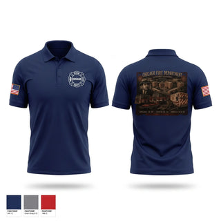 Short Sleeve Performance Polo, Chicago Fire Department, Fire Department, Teamtime, Team time, sublimation, custom sports apparel, team uniforms, spirit wear, spiritwear, sports uniforms, custom shirts, team store, custom team store, fundraiser sports, apparel fundraiser