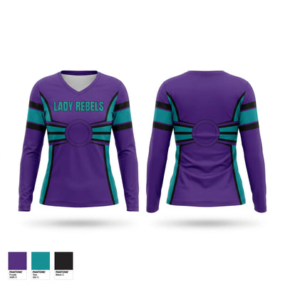 Lady Rebels Women's Long Sleeve V-neck Shirt - 1