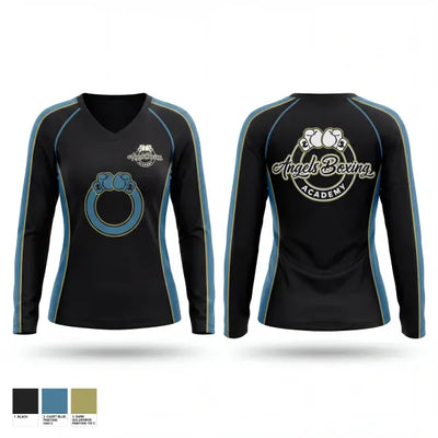Angel’s Boxing Academy 85615339 Women's Long Sleeve V-neck Shirt - 1