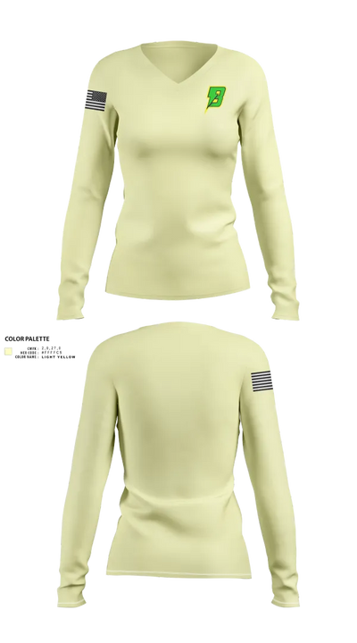 Baltimore Lightning 935827 Women's Long Sleeve V-neck Shirt - 22