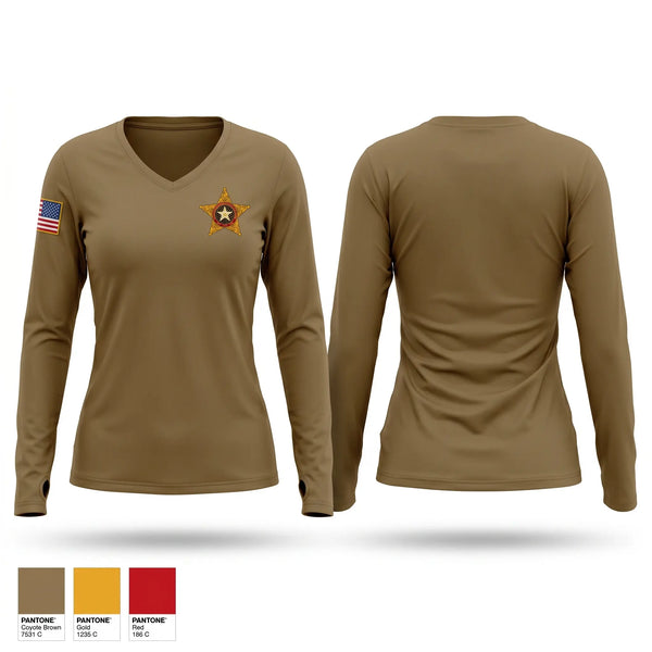 Womens Long Sleeve Vneck Shirt, Canadian County Sheriff's Office, Police, Teamtime, Team time, sublimation, custom sports apparel, team uniforms, spirit wear, spiritwear, sports uniforms, custom shirts, team store, custom team store, fundraiser sports, apparel fundraiser