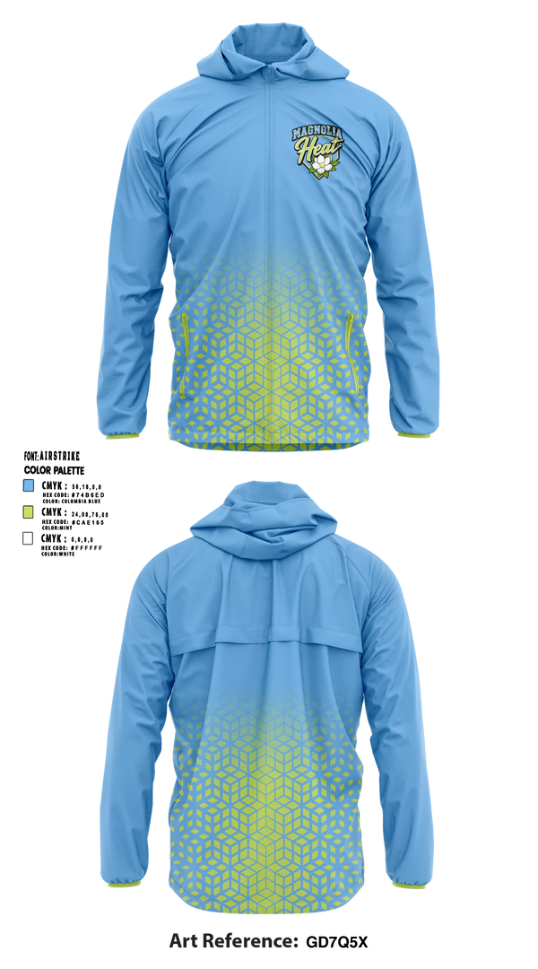Windbreaker, Magnolia Heat, Softball, Teamtime, Team time, sublimation, custom sports apparel, team uniforms, spirit wear, spiritwear, sports uniforms, custom shirts, team store, custom team store, fundraiser sports, apparel fundraiser