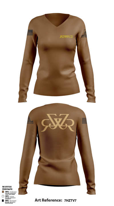 JAZARA.CO 73668225 Women's Long Sleeve V-neck Shirt - 1