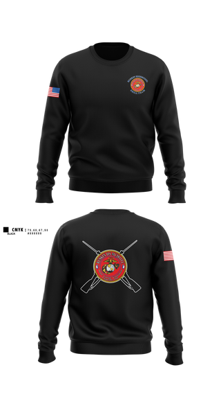 Crew Neck Sweatshirt, Ruskin Highschool MCJROTC drill team, Marines, Teamtime, Team time, sublimation, custom sports apparel, team uniforms, spirit wear, spiritwear, sports uniforms, custom shirts, team store, custom team store, fundraiser sports, apparel fundraiser