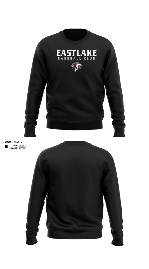 Crew Neck Sweatshirt, Eastlake, Baseball, Teamtime, Team time, sublimation, custom sports apparel, team uniforms, spirit wear, spiritwear, sports uniforms, custom shirts, team store, custom team store, fundraiser sports, apparel fundraiser