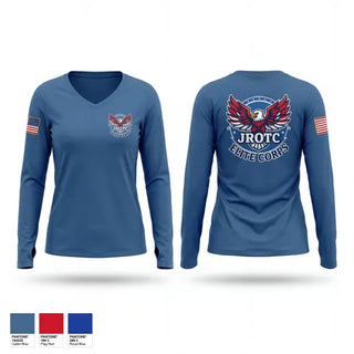 Womens Long Sleeve Vneck Shirt, Elite Corps, Army, Teamtime, Team time, sublimation, custom sports apparel, team uniforms, spirit wear, spiritwear, sports uniforms, custom shirts, team store, custom team store, fundraiser sports, apparel fundraiser