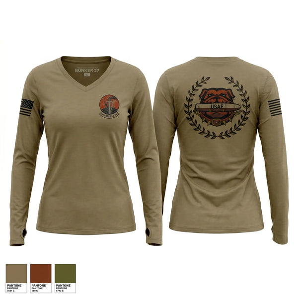 Womens Long Sleeve Vneck Shirt, 12th Missile Squadron, Air Force, Teamtime, Team time, sublimation, custom sports apparel, team uniforms, spirit wear, spiritwear, sports uniforms, custom shirts, team store, custom team store, fundraiser sports, apparel fundraiser