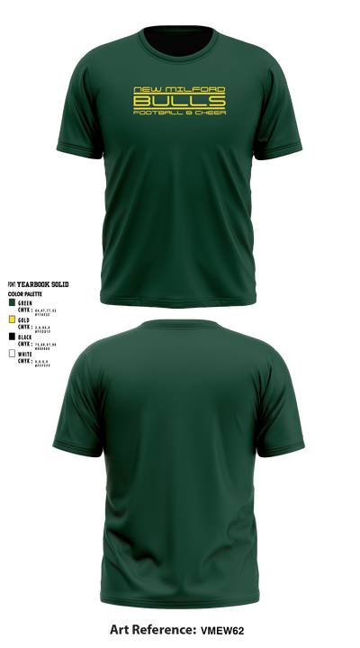 New Milford Bulls Football And Cheerleading 19489077 Short Sleeve Performance Shirt - 20
