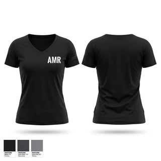 Womens Short Sleeve Vneck Shirt, AMR, EMS/EMT, Teamtime, Team time, sublimation, custom sports apparel, team uniforms, spirit wear, spiritwear, sports uniforms, custom shirts, team store, custom team store, fundraiser sports, apparel fundraiser