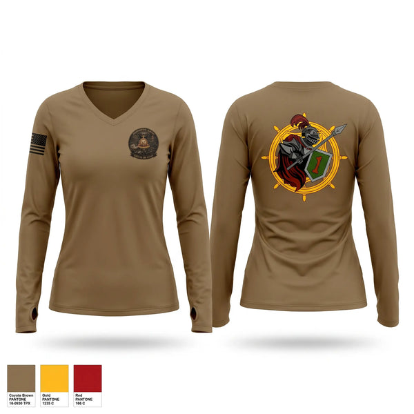 Womens Long Sleeve Vneck Shirt, C. Co 541st, Army, Teamtime, Team time, sublimation, custom sports apparel, team uniforms, spirit wear, spiritwear, sports uniforms, custom shirts, team store, custom team store, fundraiser sports, apparel fundraiser