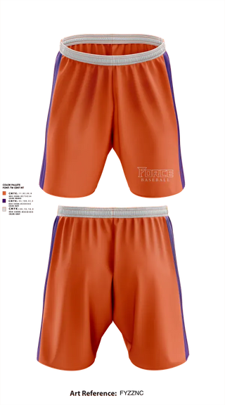 Athletic Shorts With Pockets, FORCE, Baseball, Teamtime, Team time, sublimation, custom sports apparel, team uniforms, spirit wear, spiritwear, sports uniforms, custom shirts, team store, custom team store, fundraiser sports, apparel fundraiser